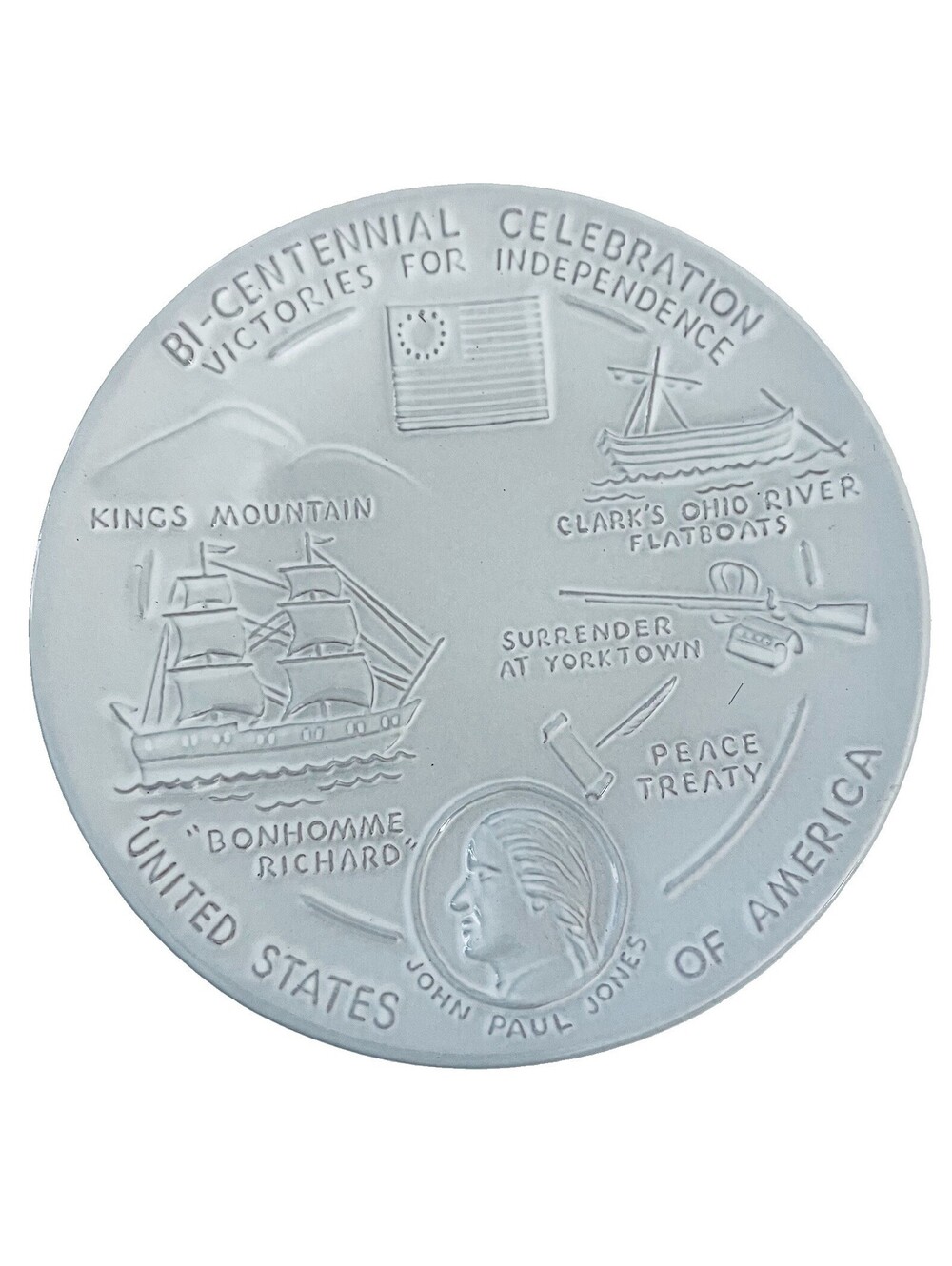 Vintage 1975 Frankoma Bicentennial Victories for Independence Plate 4th Issue